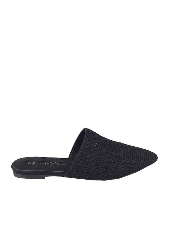 Flach Mules in Schwarz Farbe