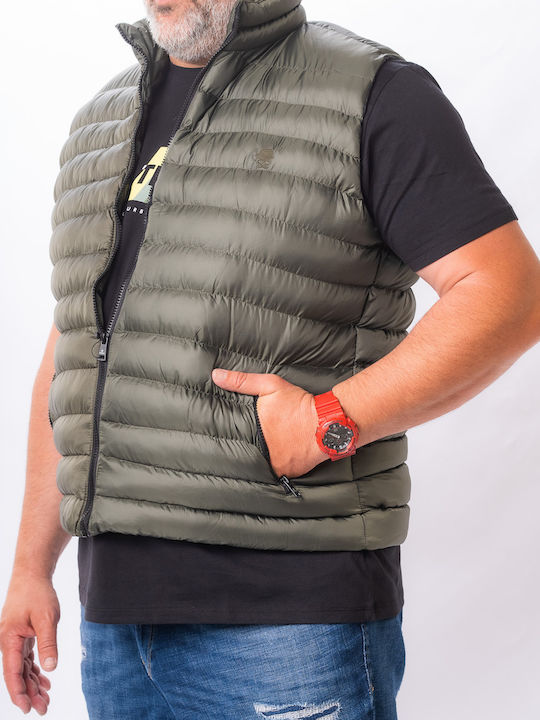 Senior Men's Sleeveless Puffer Jacket Khaki