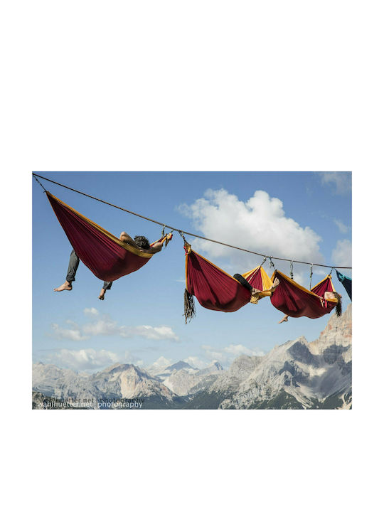 Ticket To The Moon Burgundy/ Dark Yellow Hängematte Fallschirm Doppelter Stoff Burgundisch 320x200cm