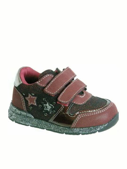 Kinder Sneakers Anatomisch mit Klettverschluss Burgundisch