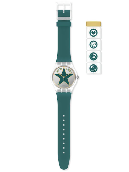 Swatch Star Dad Ρολόι Μπαταρίας με Καουτσούκ Λουράκι