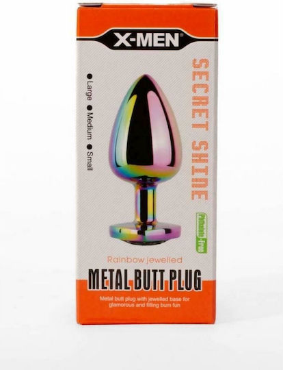 Debranet X-Men Secret Shine Metal Rainbow Heart Anal Plug Small