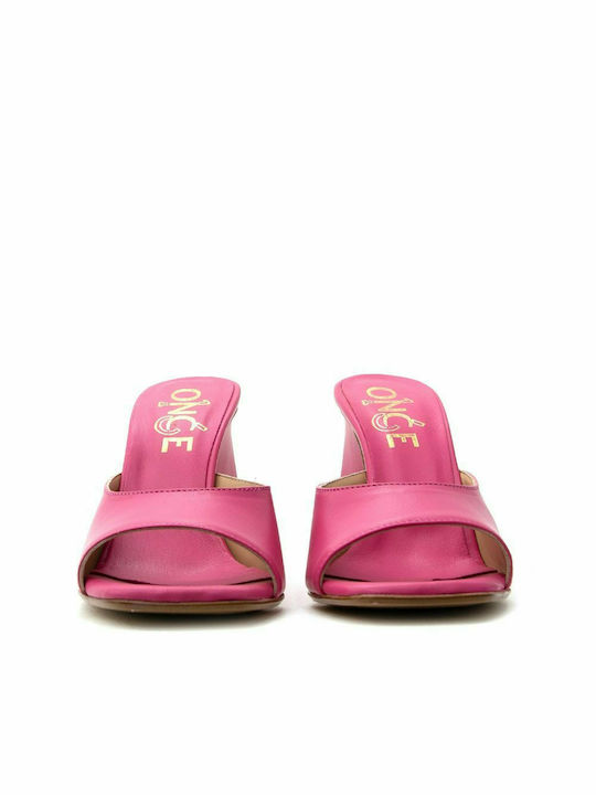 ONCE LEATHER HIGH HEEL SANDALS WOMEN ONCE FUCHSIA (NC-DIA01-L)