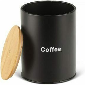 Edenberg Set 3Stück Gläser für Zucker / Kaffee / Tee mit Deckel Metallisch Schwarz 11x11x14.5cm Edenberg Set 3Stück Gläser für Zucker / Kaffee / Tee mit Deckel Metallisch Schwarz 11x11x14.5cm