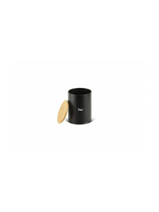Edenberg Set of 3pcs Jars for Sugar / Coffee / Tea with Lid Metallic Black 11x11x14.5cm