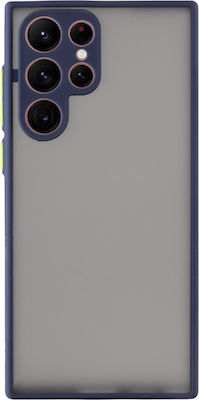 Lime Hardshell Camera Guard Plastic / Silicone Back Cover Durable Blue with Yellow Keys (Galaxy S22 Ultra 5G)