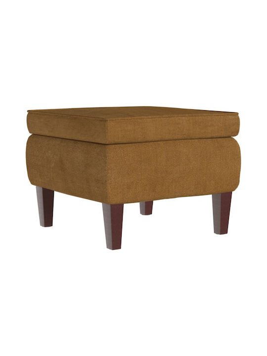 Stool Footstool Upholstered with Velvet Coffee 55x54.5x42cm