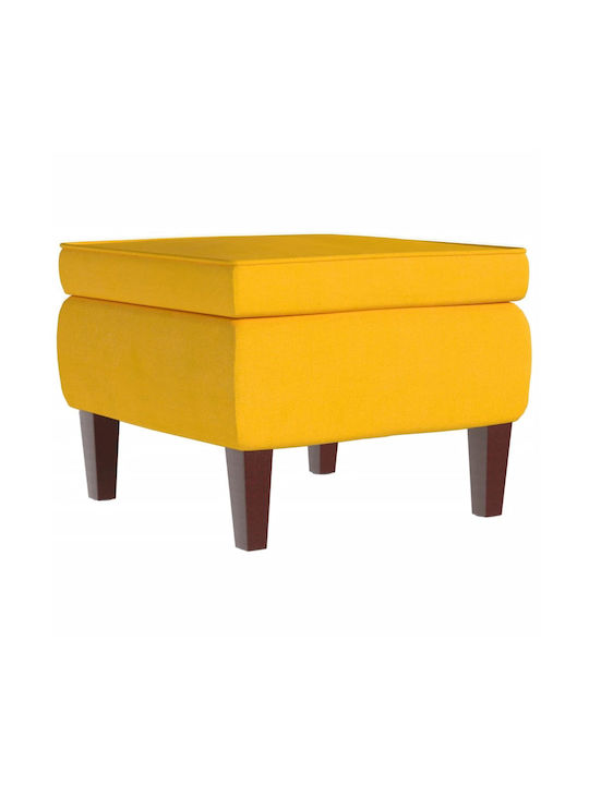 Stool Footstool Upholstered with Velvet Yellow 55x54.5x42cm