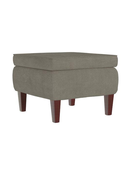 Stool Footstool Upholstered with Velvet Light grey 55x54.5x42cm