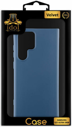 Idol 1991 Velvet Umschlag Rückseite Silikon Blau (Galaxy S22 Ultra 5G)