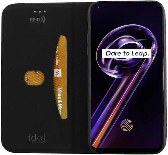 Idol 1991 Elite Anti-RFID Book Δερματίνης Μαύρο (Realme 9 5G / 9 Pro)