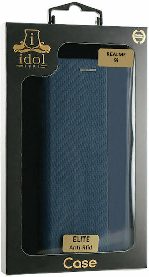 Idol 1991 Elite Anti-RFID Buchen Sie Synthetisches Leder Blau (Realme 9i)