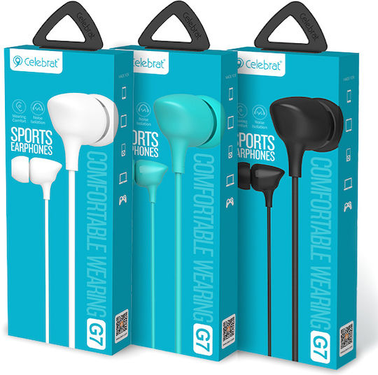 Celebrat G7 In-ear Handsfree με Βύσμα 3.5mm Τιρκουάζ