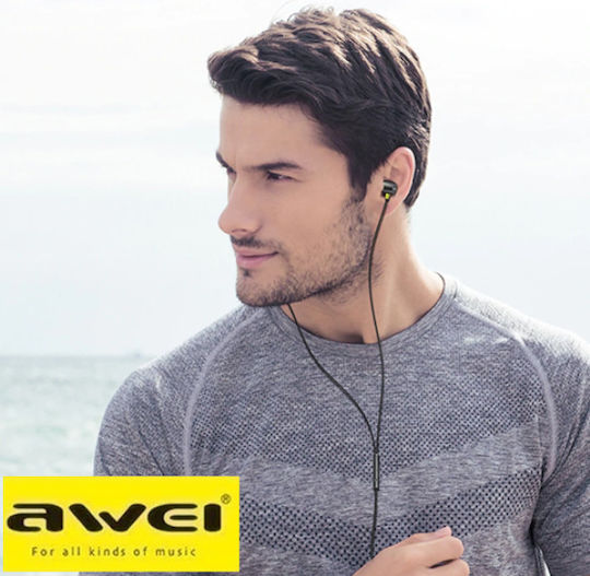 Awei L5 În ureche Handsfree cu două căști cu mufă 3.5mm Negru