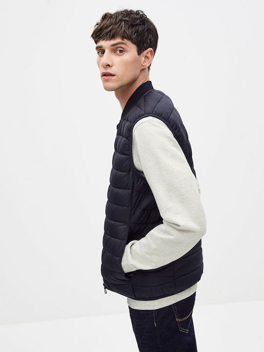 Suless Sleeveless Jacket Puffer Navy Blue