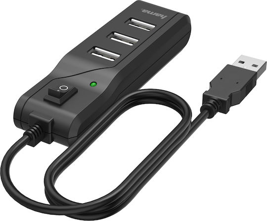 HAMA Хъб 4 Порта USB 2.0 с Връзка USB-A