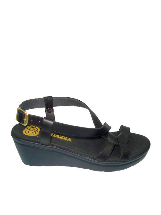 Women's Leather Platform Shoes Black