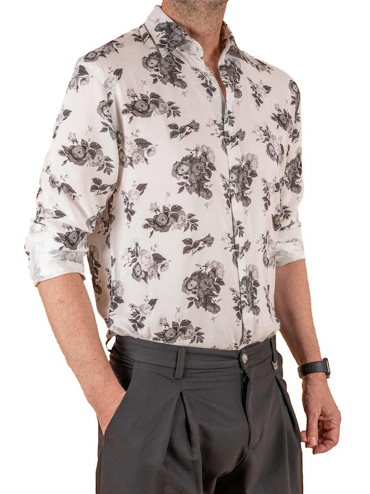 Vittorio Artist Men's Shirt Long Sleeve Floral Multicolour