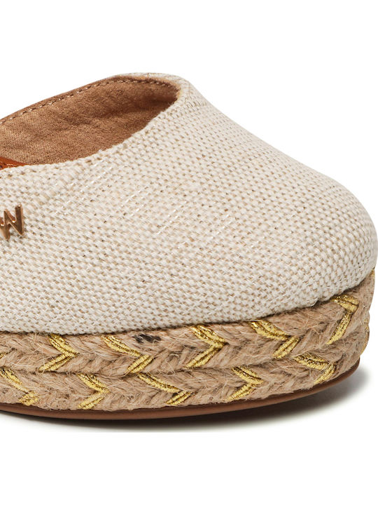 Bella Damenplattformen im Espadrilles-Stil Ecru