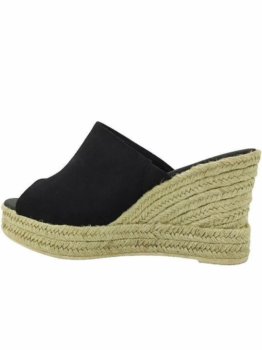 Ragazza R Women's Suede Platform Wedge Sandals Black