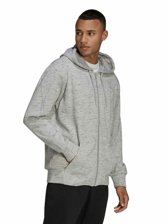 Gray Hooded Cardigan