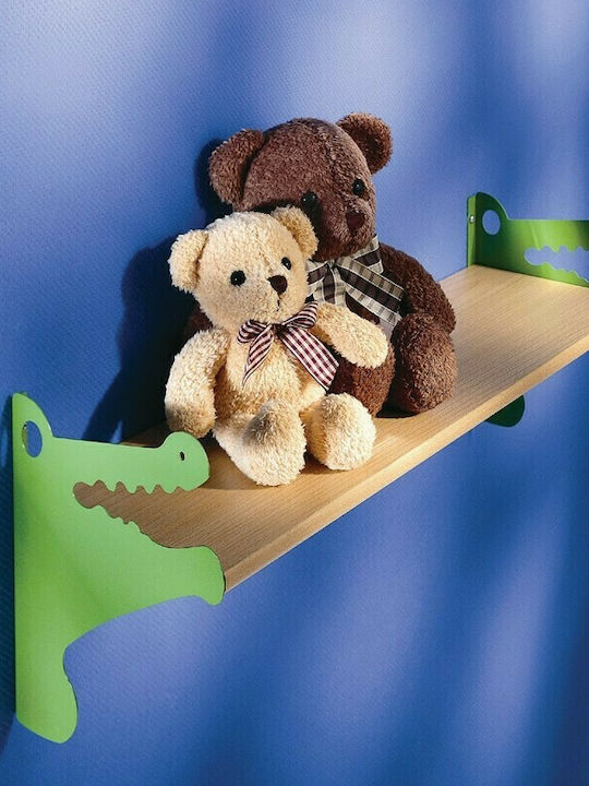Kinderregal Krokodil 174510.0011 Wandhalterung Grünes 80x20x20cm