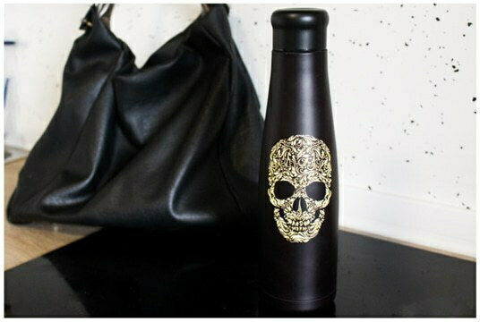 Woodway Well Flasche Thermosflasche Rostfreier Stahl 550ml Skull