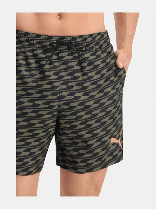 Men's Swimwear Bermuda Green with Patterns