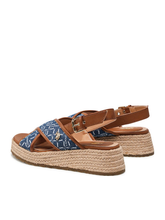 Kate Women's Fabric Platform Espadrilles Navy Blue