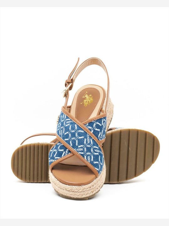 Kate Women's Fabric Platform Espadrilles Navy Blue