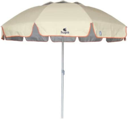 Hupa Ultrasol Aluminum Beach Umbrella Diameter 2m with UV Protection and Air Duct White Orange