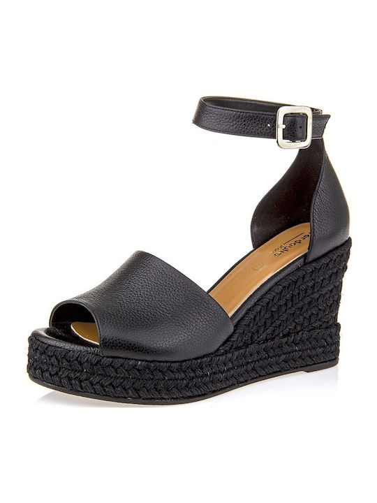 60147 Women's Ankle Strap Platforms Total Black