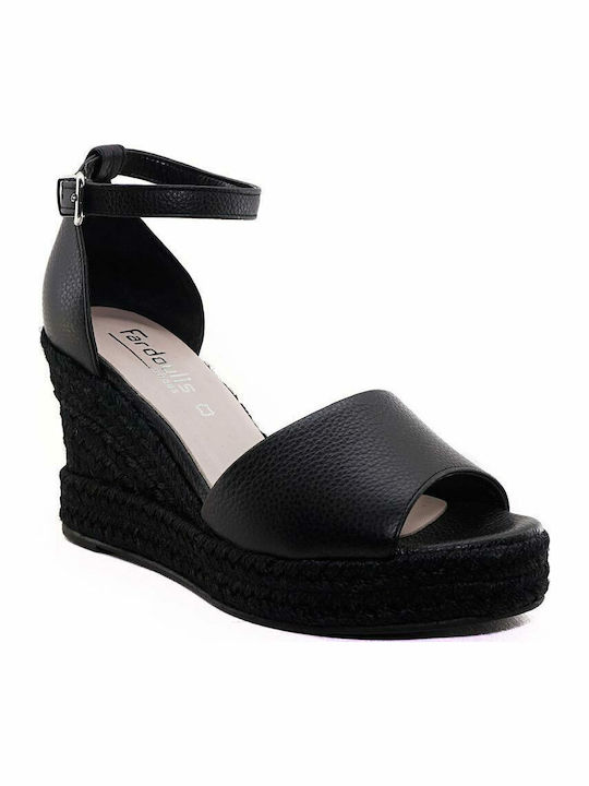 60147 Women's Ankle Strap Platforms Total Black