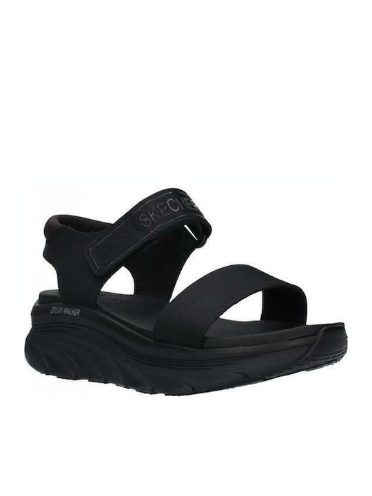 D´lux Walke Women's Fabric Ankle Strap Platforms Black