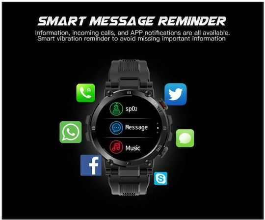 Senbono D13 Smartwatch mit Pulsmesser (Schwarz)