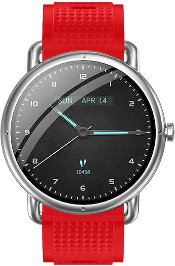 DAS.4 SG65 Smartwatch με Παλμογράφο (Black/Red)