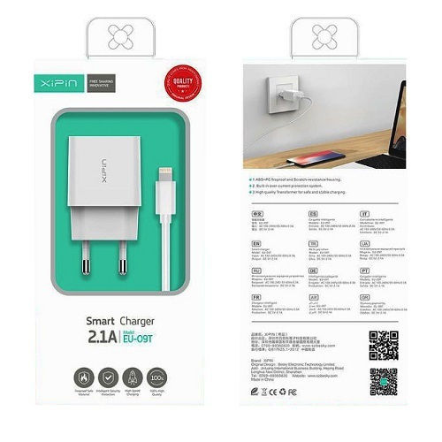 Xipin Φορτιστής με Θύρα USB-A και Καλώδιο Lightning Λευκός (EU-09T)