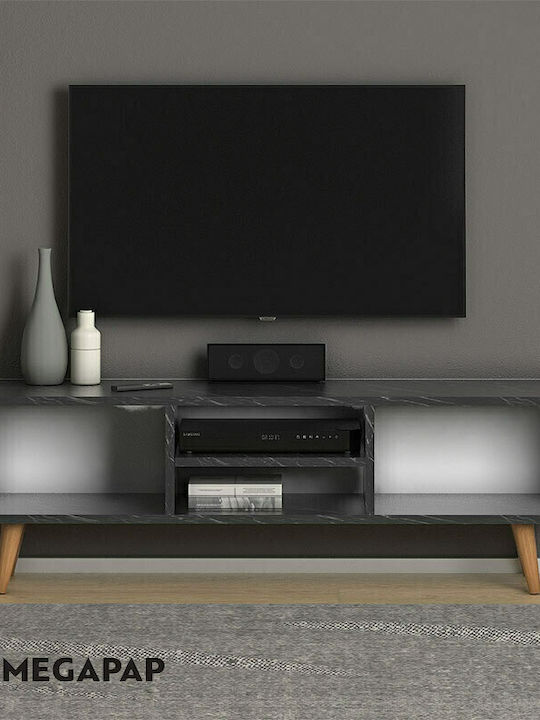 TV Stand Wooden Loren Gray L120xW30xH40cm