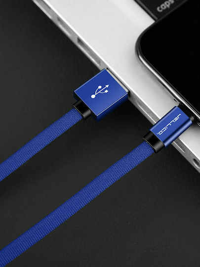 Jellico YC-15 Flat USB to Lightning Cable Μπλε 1m