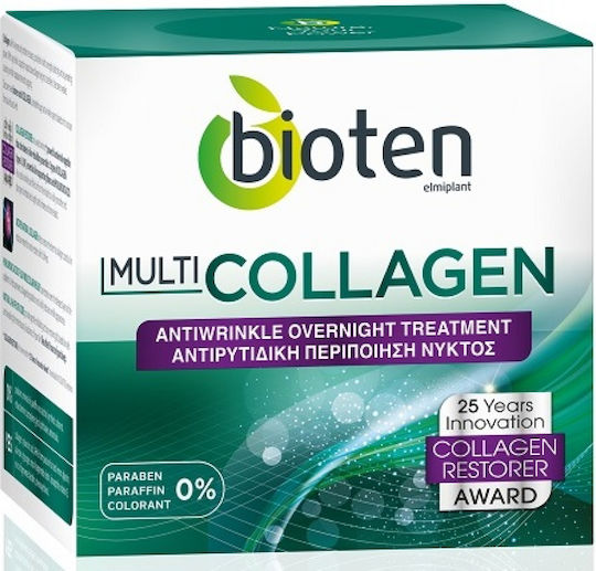 Bioten Multi-Collagen Κρέμα Προσώπου Νυκτός για Ενυδάτωση & Αντιγήρανση με Υαλουρονικό Οξύ 50ml