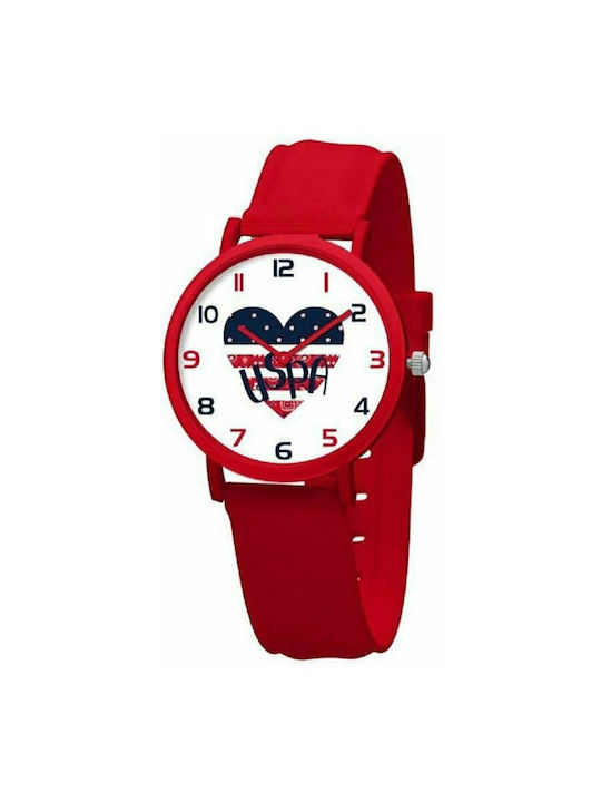 U.S. Polo Assn. Παιδικό Αναλογικό Ρολόι 30mm Κόκκινο