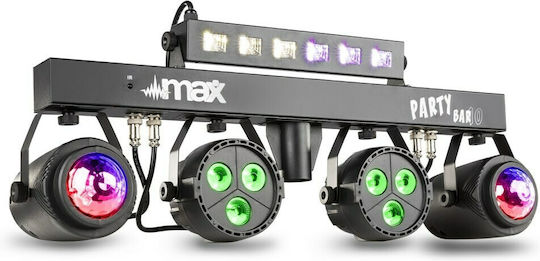 Max Audio Lumina în mișcare LED PAR DMX Partybar10 2x Jellymoon + 2x UV / Strobe RGBW