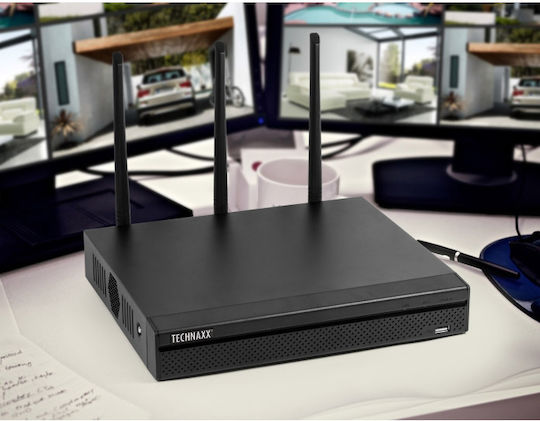 Technaxx PRO TX-64 Înregistrare video NVR WiFi 4 canale cu rezoluție Full HD 4607
