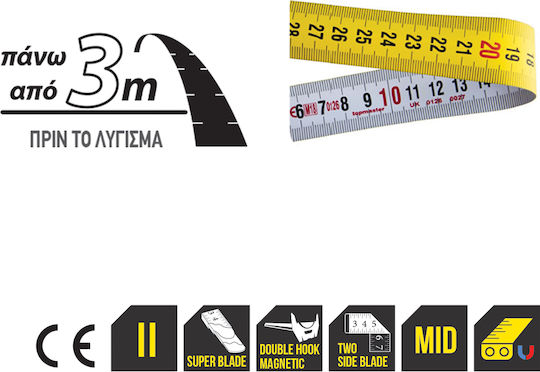 GTC Top Master Tape Measure with Auto-Rewind and Magnet 27mm x 5m