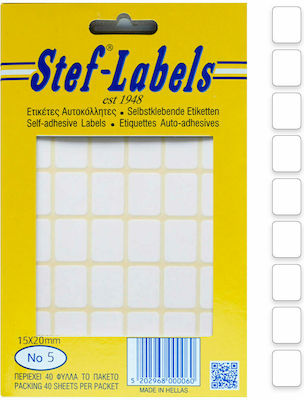 Stef Labels Rectangular Small Adhesive White Label 1x20mm 1680pcs