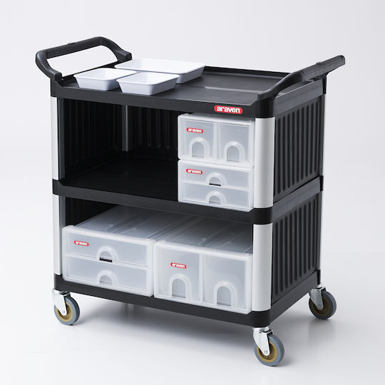 Araven Serving Cart with 3 Levels H94.5xW95xD50cm