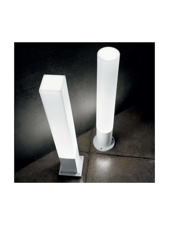 Ideal Lux Edo Outdoor PT1 Square Outdoor Floor Lamp Small Post 15W IP44 for GX53 Light Bulb Base White