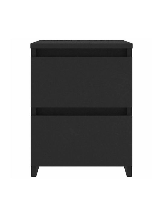 Wooden Bedside Table Black 30x30x40cm