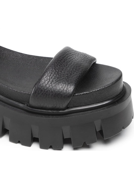 Din piele Sandale Negre