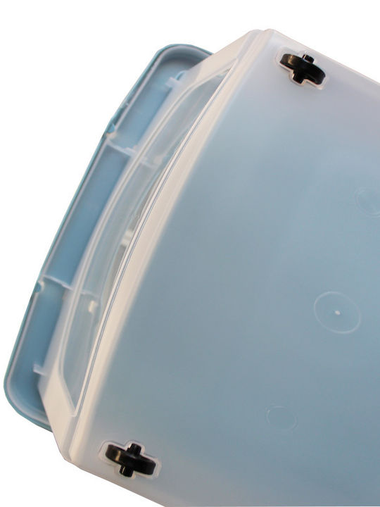 Viomes 630 Plastic Storage Box with Wheels and Lid Ciel 59x40x19.5cm